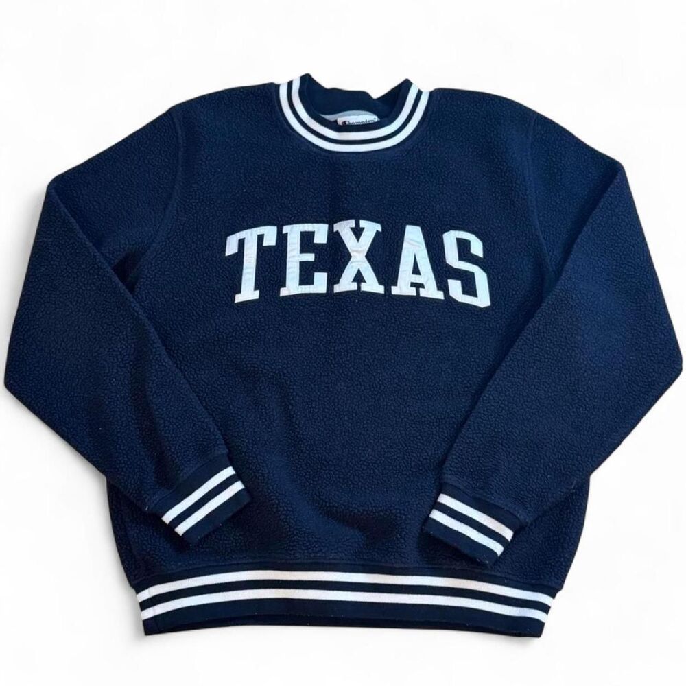 Champion Texas Navy Blue Crewneck Sweatshirt | Unisex M